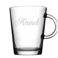 Theeglas 320ml met ets-opdruk